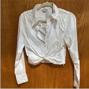 Jason Wu White Twist-Front Button-Down Shirt